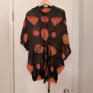 Vintage amazing poncho sheer floral size 8 (fits more like a small)